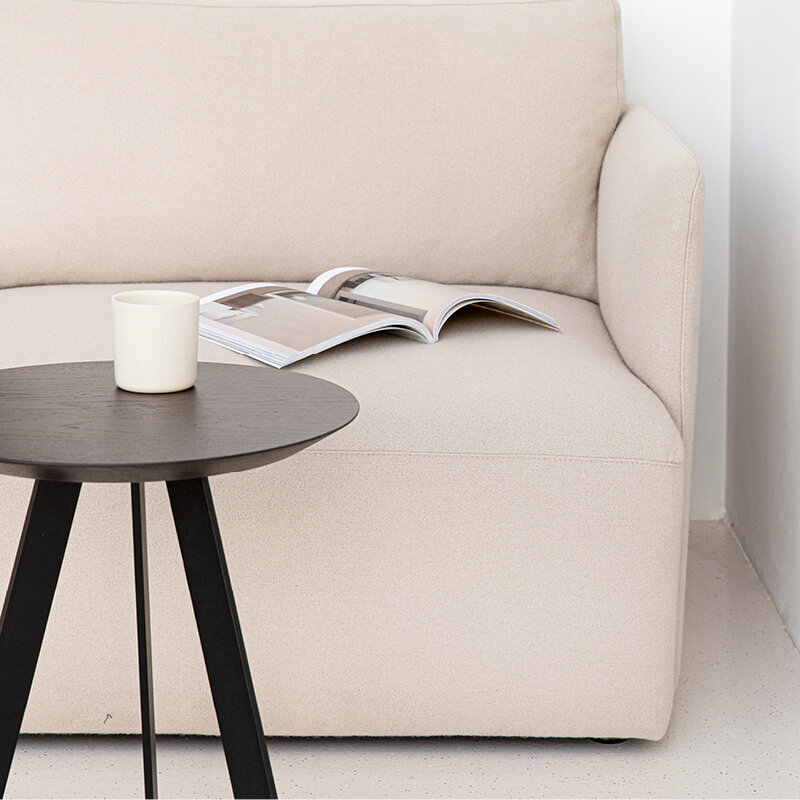 New Co Coffee Table 70 Rond zwart Eiken hardwax olie naturel light 3041 ...